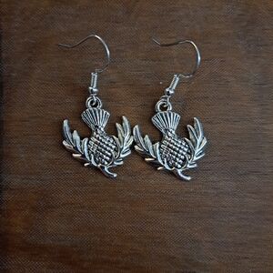 Elegant Silver Thistle Earrings